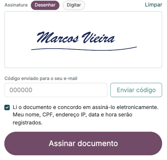 Assinatura do contrato pelo celular no Odoo365